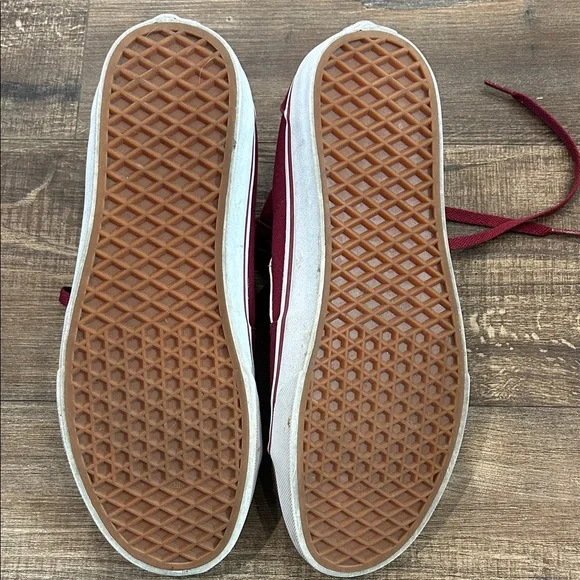 Vans Maroon High-Top Sneakers with White Stripe - Picture 6 of 6